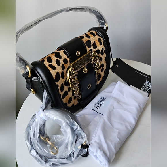 Versace Jeans Collection Leopard Print Crossbody Bag nwt - Picture 2 of 12